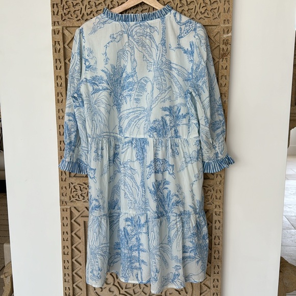 Charleston Shoe Company Charlee Alexis Dress Blue Tropical Pattern  Size Medium - Picture 5 of 9